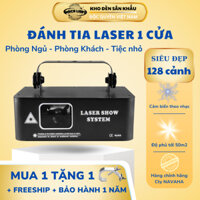 Đèn đánh tia laser show system Disco Light 128 hiệu ứng với 500mw chiếu hình 3D dành cho sân khấu phòng bay, hát karaoke