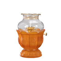 Đèn Dầu, Đèn Dầu Ban Thờ, Đèn Ban Thờ, Đèn Bấc, Đèn Thắp Sáng Ban Thờ Cúng Họa Tiết Hoa Sen Thủy Tinh Tráng Men Cao Cấp