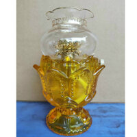 Đèn Dầu Hoa Sen Thủy Tinh Cỡ Lớn cao 18cm bán đồ thờ cúng phong thủy VHMART