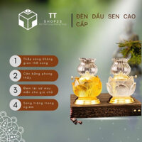 Đèn dầu lưu ly hoa sen