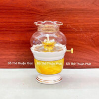 Đèn dầu màu vàng vân đá Thuận Phát, đèn dầu thờ cúng