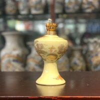 Đèn Dầu Thắp Hương Sứ Men Vàng Ngà