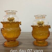 Đèn dầu thờ cúng pha lê lưu ly hoa sen