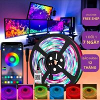 Đèn dây led RGB 16 triệu màu 1M 2M 3M 5M điều khiển bằng điện thoại nháy theo nhạc trang trí decor phòng