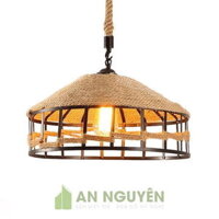 Đèn Dây Thừng: Mẫu đèn kiểu ụ rơm đan dây thừng decor bàn ăn nhà hàng