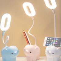 ĐÈN ĐỂ BÀN HỌC, BẢO VỆ MẮT, KÈM HỘP BÚT HÌNH VOI ĐÁNG YÊU