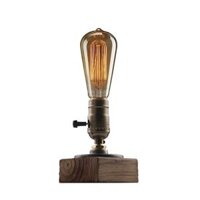 Đèn Decor Đèn Bàn Công Nghiệp Steampunk, Đèn Bàn Trang Trí Vintage Ống Steam Punk Cổ Điển Bóng Đèn Edison Cổ E26 Đế Gỗ Cổ Điển Cho Đầu Giường, Quán Cà Phê, Quầy Bar
