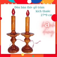 Đèn điện để bàn thờ. đèn bàn thờ gỗ tràm