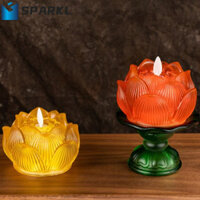Đèn Điện Tử SPARKL, Dụng Cụ Cầu Nguyện Trang Trí Đèn LED Mô Phỏng Nến, Phòng Tinh Tế Chiếu Sáng Đồ Trang Trí Nhựa Hoa Sen Đèn Lồng Hộ Gia Đình