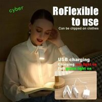 Đèn đọc sách CYBERLINX, Đèn đọc sách kẹp 3 độ sáng có thể sạc lại, Đèn ngủ có thể gập lại ABS có thể điều chỉnh độ sáng bền ngoài trời