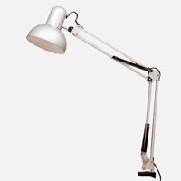 Đèn đọc sách - đèn kẹp bàn - đèn học kiểu sáng pixar đa năng xoay 360 độ kèm bóng LED - Bạc nhũ