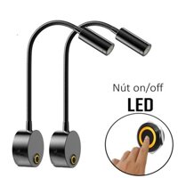 Đèn đọc sách gắn tường đầu giường LED 3W - 220V, Đèn rọi LED gắn tường Kim Loại