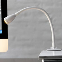 Đèn đọc sách kẹp bàn đầu giường, Bóng đèn Led công suất 3W, Ánh sáng chiếu rọi điểm, Thân đèn Kim loại uốn 360 độ