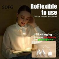 Đèn đọc sách SDFG, Đèn đọc sách kẹp có thể sạc lại bảo vệ mắt, Đèn ngủ Mini ABS di động có thể gập lại ngoài trời