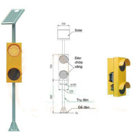 Đèn đôi chớp vàng năng lượng mặt trời D200