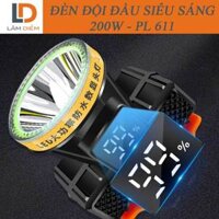 Đèn đội đầu 2 pin sạc cổng type C nhanh màn hình LCD hiển thị pin siêu sáng PL 611