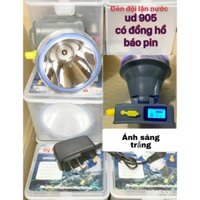 Đèn đội đầu chống nước- LẶN NƯỚC- Uy danh UD905T- có đồng hồ báo mức pin, nhiều mức ánh sáng- chỉnh bằng volum