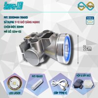 Đèn đội đầu laser, có màn hình, pin trâu sáng mạnh 10h (kèm hộp nhựa, dây đeo, cáp sạc)
