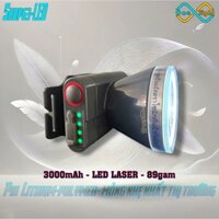 Đèn đội đầu pin mỏng ML66 chóa 5cm, led laser sáng mạnh 9 giờ, pin 3000 (hộp nhựa, dây đeo, cáp sạc)