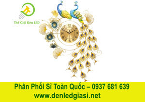Đèn đồng hồ hình hai con công DH 2921