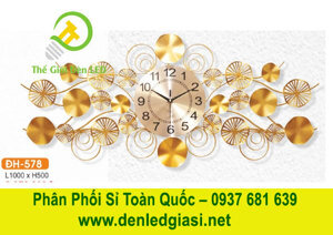 Đèn đồng hồ thiết kế sang trọng ánh vàng DH 578