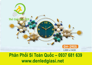 Đèn đồng hồ tranh trang trí bông hoa DH 2905