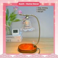 Đèn đốt nến thơm - Kiểu hoa lan chuông - Thiết kế Vintage, Chỉnh sáng, Hẹn giờ tiện lợi