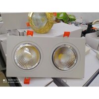Đèn down light âm trần mắt trâu đôi vuông ánh sáng 3 chế độ: trắng, vàng , trung tính công suất 2x7w hàng đẹp