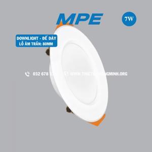 Đèn Downlight âm trần DLT 7W ánh sáng trắng MPE DLT-7T