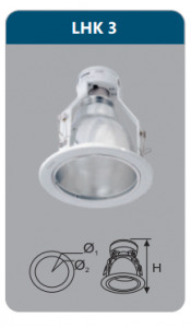 Đèn downlight âm trần Duhal có kiếng LHK3