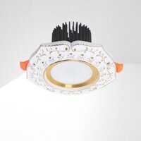 Đèn downlight âm trần nhà phố, biệt thự cổ điển cao cấp, 12wat, mặt Puly cao cấp AFC08