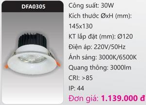 Đèn downlight chiếu sâu trần cao Duhal DFA0305 - 30W
