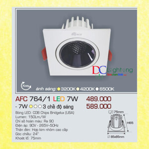 Đèn downlight led 1 chế độ  AFC 764/1 7W