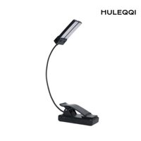 Đèn đứng âm nhạc HULEQI, USB có thể sạc lại với 18 đèn LED Clip Light, Đèn đọc sách di động màu đen bền bỉ Phòng ngủ
