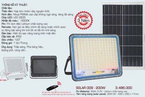 Đèn đường led Anfaco SOLAR 009 - 200W