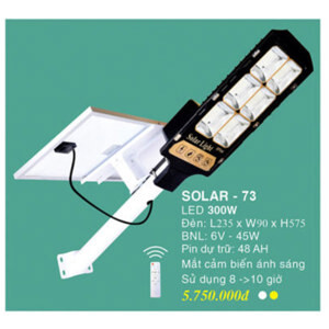 Đèn đường năng lượng mặt trời 300W Euroco SOLAR-73