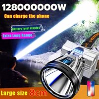Đèn Flash Light Màu Vàng Đèn Pha Siêu Sáng Sạc Công Suất Cao Chống Thấm Nước Cắm Trại Đèn Pha Câu Cá Đèn Pin Sạc LED