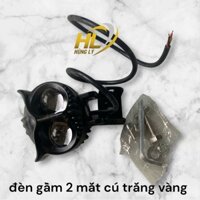 Đèn Gầm 2 mắt cú trắng vàng Phụ tùng ô tô Đèn led đèn pha ô tô bóng đèn,đèn trợ sáng