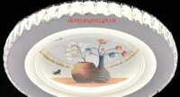 Đèn gắn trần led tròn pha lê có hình 2 lọ hoa đường kính 50cm HS501
