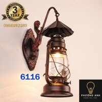 Đèn gắn tường đèn dầu bão trang trí nội ngoại thất phòng khách phòng ngủ, hành lang mã 6116- Đèn Phương Anh