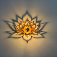 Đèn Gắn Tường Hoa Sen. Đèn Gỗ Trang Trí, Đèn Led Decor Phòng..............