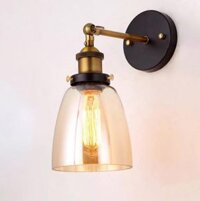 Đèn gắn tường kiểu công nghiệp phễu thủy tinh bo tròn VT03D