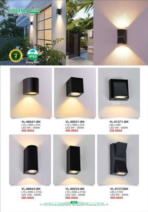 Đèn gắn tường VL8003/2BK