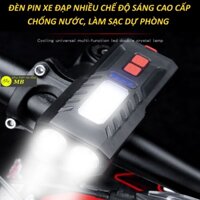 đèn gắn xe đạp thể thao cao cấp DP09 chế độ chiếu sáng xa và chiếu tỏa COB làm đèn pin bỏ túi đa năng