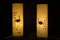 Đèn giấy dó chú công hoa khô GD002, đèn trang trí nội thất, đèn để bàn phòng ngủ