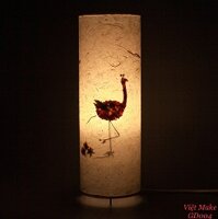 Đèn giấy dó hoa hồng hạc, đèn GD004 trang trí nội thất, đèn để bàn phòng ngủ