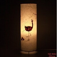 Đèn giấy dó hoa hồng hạc, đèn trang trí nội thất, đèn để bàn phòng ngủ