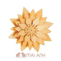 Đèn gỗ hình lá đa tầng decor nhà hàng buffet chay Quận 1 HCM