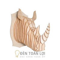 Đèn gỗ: Mẫu đèn đầu tê giác trang trí phòng khách vô cùng ấn tượng