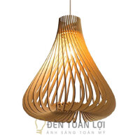 Đèn Gỗ: Mẫu đèn gỗ hình củ hành trang trí phòng ngủ homestay TL042